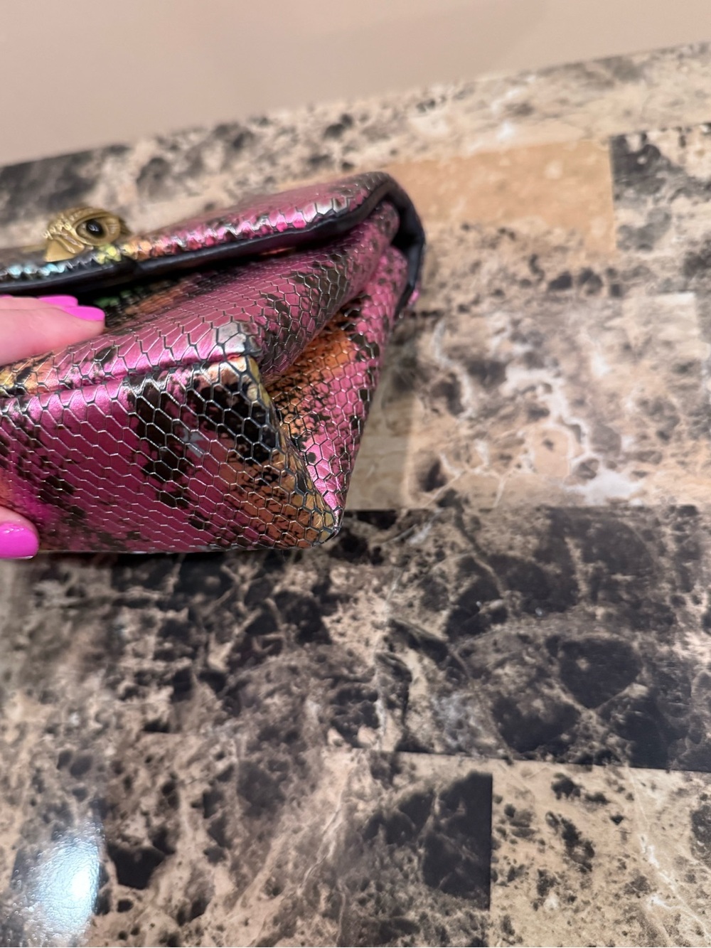 Kurt Geiger Kensington Snake-Skin Bag - Picture 6 of 15